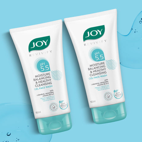 Buy Joy pH 5.5 Ceramide Gel Face Wash for Sensitive Skin - Barrier Repair & Hydrating Cleanser (150 ml x 2) | Moisture Balancing Face Wash Enriched with Vitamin B5 and Vitamin E-Purplle