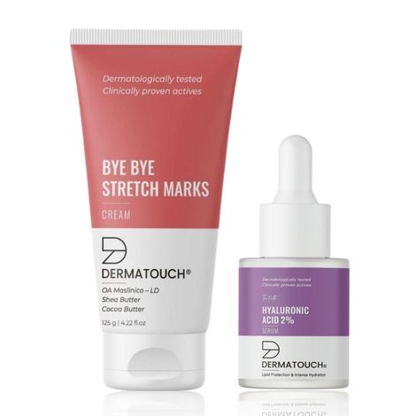 Buy Dermatouch Nourish & Heal Duo (Hyaluronic Acid 2% Serum 18ml + Stretch Mark Cream 125 gm)-Purplle