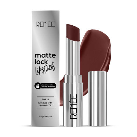 Buy RENEE Matte Lock Lipstick- 05 Funk, Moisturizing, Long Lasting & Weightless Formula With SPF 15, Intense Color Pay Off with Ultra-Matte Finish, Enriched with Avocado oil, Vitamin E, D, 3.5 gm-Purplle