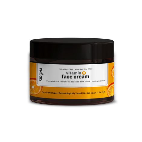 Buy Sirona Vitamin C Face Cream for Hydrates Skin, Provides Skin Radiance & Reduces Dark Spots with Hyaluronic Acid & Tasmanian Pepper Fruit – 50 gm-Purplle