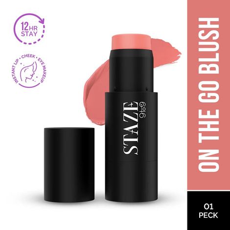 Buy Staze 9to9 Cheek Me Out Intense Color + Blendable Multipurpose Stick | On The Go Lip + Cheek + Eye Makeup | 12H Long Stay | Natural, Creamy Finish | Travel-Friendly Tint | 01 Peck | 6 gm-Purplle