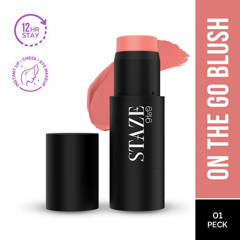 Buy Staze 9to9 Cheek Me Out Intense Color + Blendable Multipurpose Stick | On The Go Lip + Cheek + Eye Makeup | 12H Long Stay | Natural, Creamy Finish | Travel-Friendly Tint | 01 Peck | 6 gm-Purplle