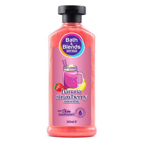 Buy Bath & Blends Banana Strawberry Smoothie Body Wash|Hydrate and Moisturize Skin|No Paraben | 245 Ml-Purplle