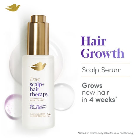 Buy Dove Scalp+Hair Therapy Density Boost Revitalizing Scalp Serum- 2.5% Niacinamide &1.5% Zinc-peptides, New Hair Growth in 4 weeks, Prevents Thinning and Strengthens Roots - 50 ml-Purplle