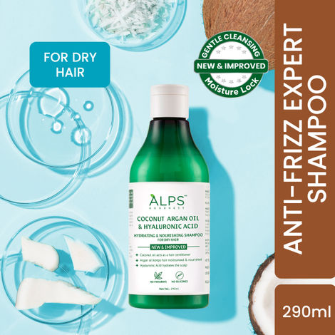 Buy Alps Goodness Coconut, Argan Oil & Hyaluronic Acid Hydrating & Nourishing Shampoo for Dry Hair (290 ml)-Purplle