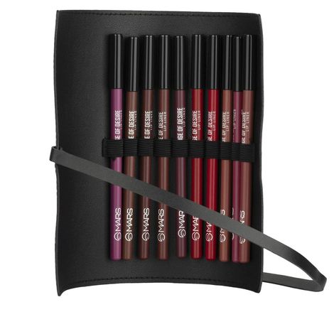 Buy MARS Edge of Desire Matte Lip Liner with Holder Set of 10 | One Swipe Smooth Application | Long Lasting & Travel Friendly Lip Pencil | Multicolor (Set-A) (1.4 gm x 10)-Purplle