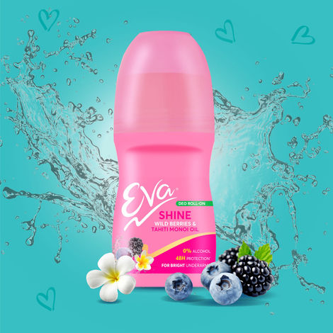 Buy Eva Shine Deo Roll On - Wild Berries & Tahiti Monoi Oil, 50 ml-Purplle