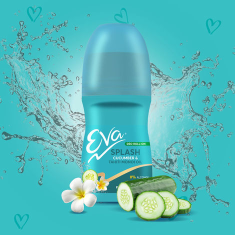Buy Eva Splash Deo Roll On - Cucumber & Tahiti Monoi Oil, 50 ml-Purplle