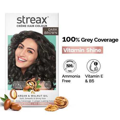 Buy Streax Hair Colour - Dark Brown (70gm+50ml)-Purplle