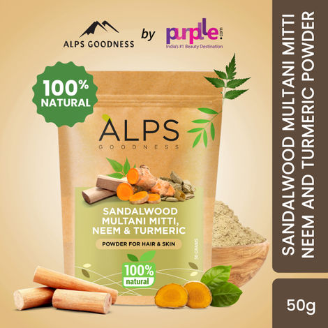 Buy Alps Goodness Sandalwood,Multani Mitti,Neem & Turmeric Powder (50 gm)-Purplle