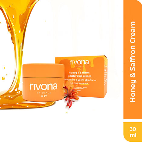 Buy Rivona Naturals Honey & Saffron Cream | Kojic Acid + Honey | Glowing and Nourishing Skin | For Men & Women | All Skin types | 50 gm-Purplle