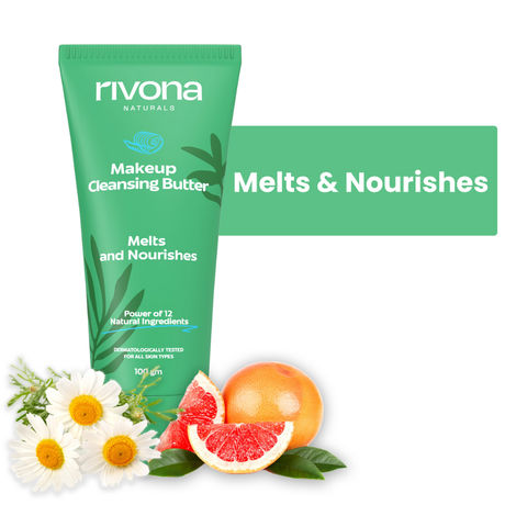 Buy Rivona Naturals Makeup Cleansing Butter | Coconut Oil + Jojoba Oil | Gentle Makeup Remover Enriched with 12 Active herbs |All Skin types |100 gm-Purplle