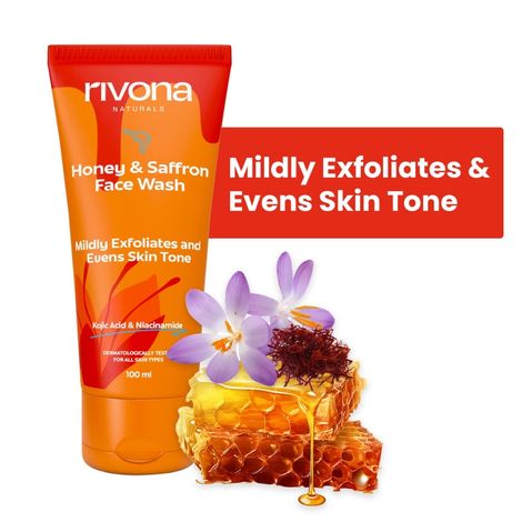 Buy Rivona Naturals Honey & Saffron Fairness Face Wash for Deep Cleansing & Skin Whitening 100 ml-Purplle