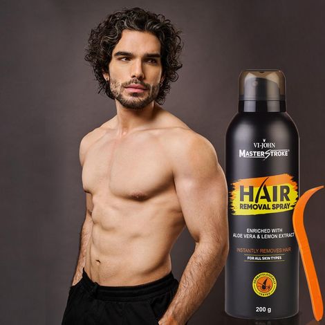 Buy VI-JOHN Master Stroke Lemon Painless Hair Removal Spray For Arms, Chest, and Legs Dermatologically Tested Spray (200 ml)-Purplle