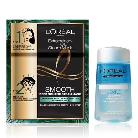 Buy L'Oreal Paris Smooth & Refresh Set (Makeup Remover 125 ml + Hairmask)-Purplle
