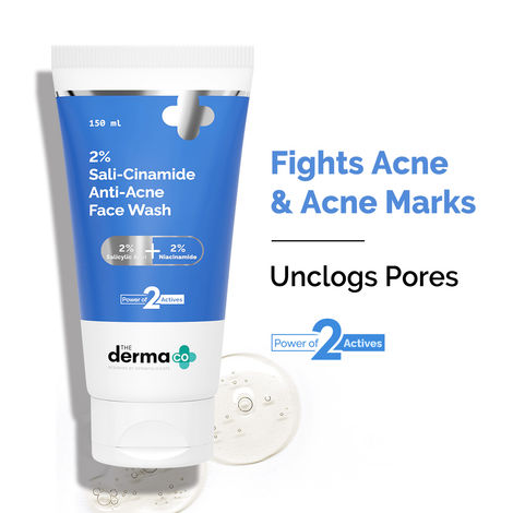 Buy The Derma Co. 2% Sali-Cinamide Anti-Acne Face Wash with 2% Salicylic Acid & 2% Niacinamide - 150ml-Purplle
