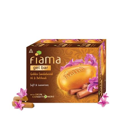 Buy Fiama Gel bathing bar Golden Sandalwood oil and Patchouli with skin conditioners for soft and luxurious skin Buy 3 Get 1 Free 125 gmx3-Purplle