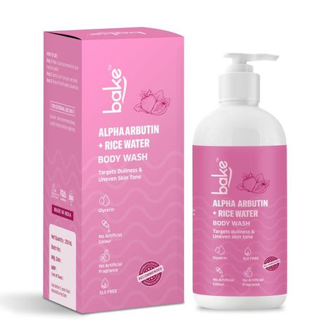 Buy BAKE Alpha Arbutin Body Wash for Dark Spots & Uneven Skin Tone With Kojic Acid & Rice Water | Brightens Skin & Reduces Pigmentation 250ml-Purplle