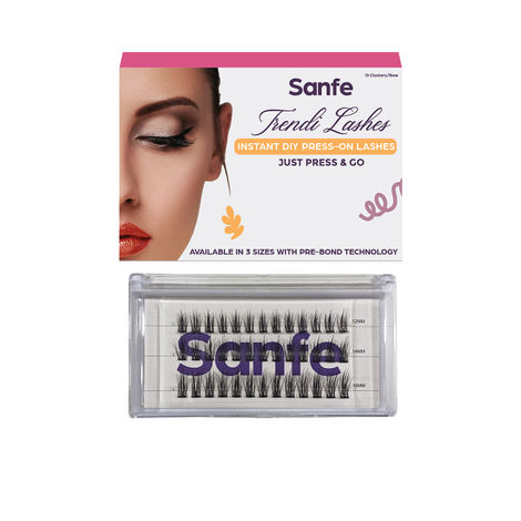 Buy Sanfe Instant Press On Lashes | False Eyelash, Eye Makeup | Long Lasting, Natural Look, No Glue Required | P04, 1 pair-Purplle