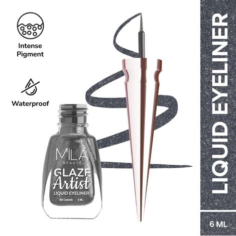 Buy MILA BEAUTE Glaze Artist Liquid Eyeliner Waterproof & Smudgeproof Quick Dry Formula - Magical Grey (6 ml)-Purplle