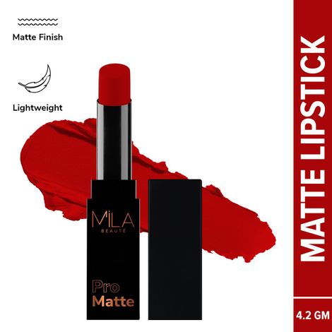 Buy MILA BEAUTE Pro Mattes Lipstick Luxurious Creamy Matte Texture - 3 Naina (4.2 gm)-Purplle