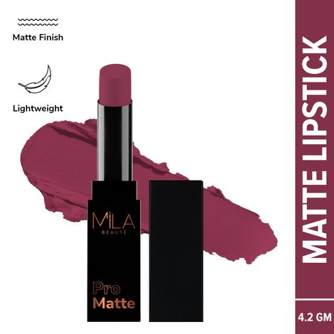 Buy MILA BEAUTE Pro Mattes Lipstick Luxurious Creamy Matte Texture - 21 Begumjaan (4.2 gm)-Purplle