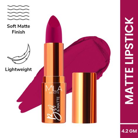 Buy MILA BEAUTE Bold & Matte Lipstick Soft Matte Finish - 12 Soul Kiss (4.2 gm)-Purplle