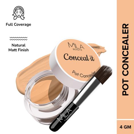 Buy MILA BEAUTE Conceal It Pot Concealer With SPF 15 & Vitamin-E Light Weight & Full Coverage Concealer - Pure Beige (4 gm)-Purplle