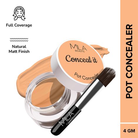 Buy MILA BEAUTE Conceal It Pot Concealer With SPF 15 & Vitamin-E Light Weight & Full Coverage Concealer - Natural Nude (4 gm)-Purplle