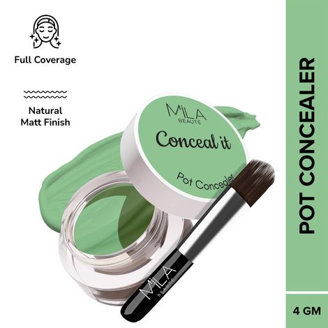 Buy MILA BEAUTE Conceal It Pot Concealer With SPF 15 & Vitamin-E Light Weight & Full Coverage Concealer - Green Corrector (4 gm)-Purplle