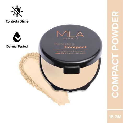 Buy MILA BEAUTE Superstay Perfecting Compact Powder SPF15 Lightweight Natural Matte Finish - 201 Natural (16 gm)-Purplle