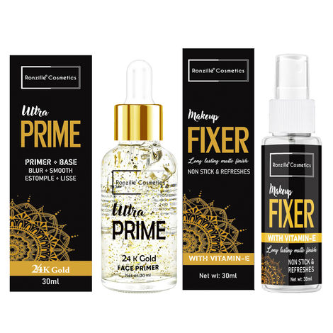 Buy Ronzille Gold Makeup Fixer 30 ml plus Gold Makeup Primer 30 ml Primer - 60 ml (Gold)-Purplle