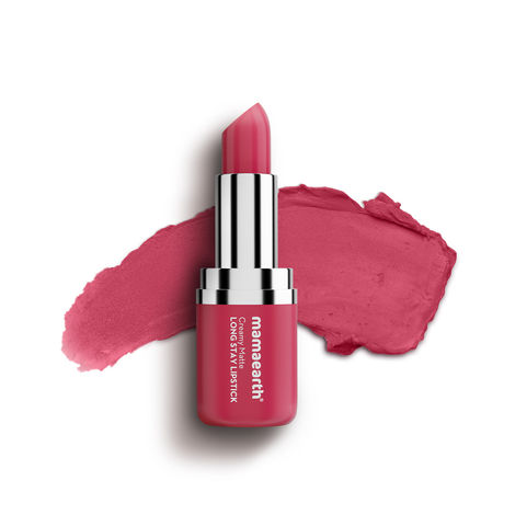 Buy Mamaearth Creamy Matte Long Stay Lipstick with Murumuru Butter and Vitamin E for 8-Hour Long Stay (Flakeproof & Non-Drying | Intense Color Payoff) 10 Rosewood Pink - 4.2 gm-Purplle