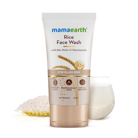 Buy Mamaearth Rice Face Wash With Rice Water & Niacinamide for Glass Skin - 150 ml | For Hydrated, Even Skin Tone | Glowing & Brightened Skin | Korean Skin Care Products | For All Skin Types-Purplle