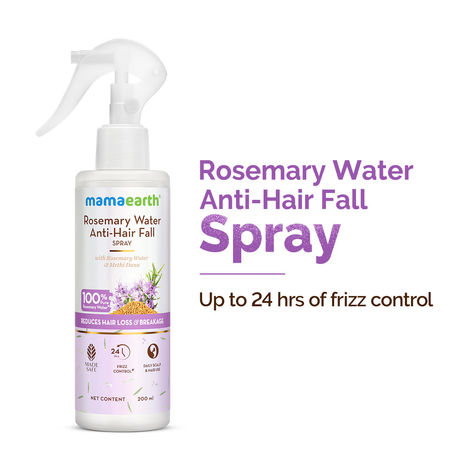 Buy Mamaearth Rosemary Anti-Hairfall Spray| Hair Growth, Stronger, Denser Hair| 24Hr Frizz Control | Folligen ANALupe, Fision Aquashield | Shiny, Smooth Hair 200ml-Purplle
