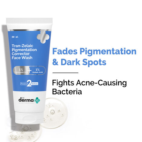 Buy The Derma co. Tran-Zelaic Pigmentation Corrector Face Wash | With 1% Tranexamic acid and 1% Azelaic acid | | Treats Hyperpigmentation and Unclogs Pores | All skin types | Power of 2 Actives- 80 ml-Purplle