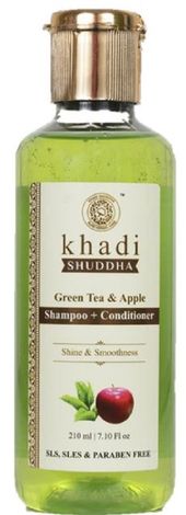 Buy Khadi Shuddha Green Tea Apple Shampoo+Conditioner (210 ml)-Purplle