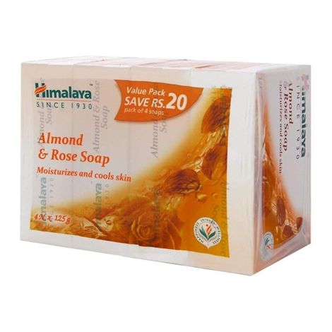 Buy Himalaya Almond & Rose Soap (125 gm x4 N) - Super Save Rs.35 OFF (On Pack)-Purplle