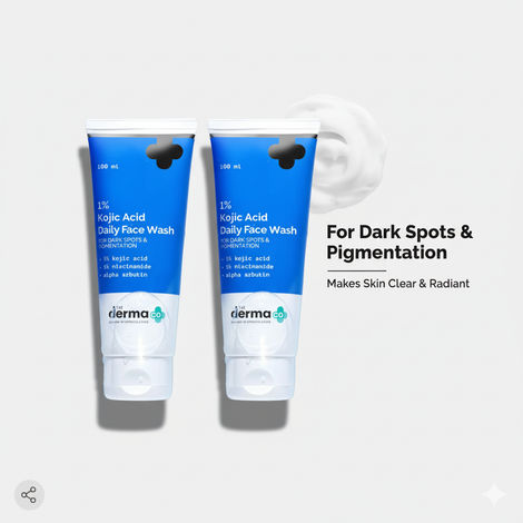 Buy The Derma Co. 1% Kojic Acid Face Wash with Niacinamide & Alpha Arbutin For Dark Spots & Pigmentation - 100ml*2 Pack of 2-Purplle