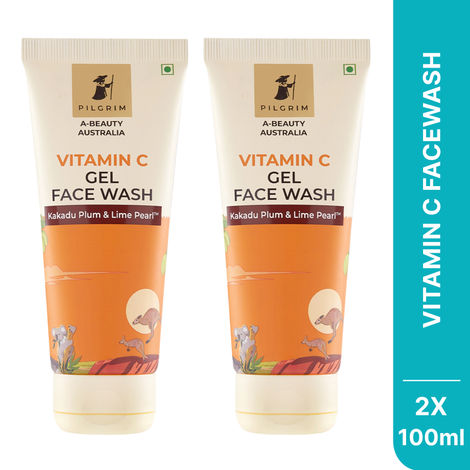 Buy Pilgrim Vitamin C Face Wash Gel – Pack of 2| Brightening Cleanser | With Kakadu Plum | Sulfate-Free | Evens Tone & Boosts Glow | 200 ml | For Men & Women-Purplle