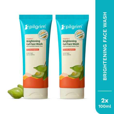 Buy Pilgrim Vitamin C Face Wash Gel – Pack of 2| Brightening Cleanser | With Kakadu Plum | Sulfate-Free | Evens Tone & Boosts Glow | 200 ml | For Men & Women-Purplle