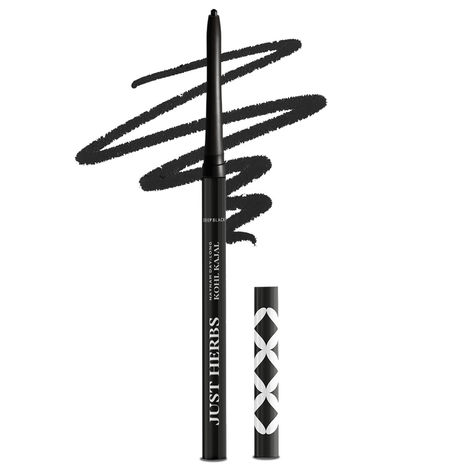 Buy Just Herbs Retractable 2 In 1 Herbal Eyeliner + Kajal With Almond Oil & Vitamin E, 11 Hour Stay, Sin gmlestroke, Smud gmeproof & Fadeproof - Black 0.3 gm-Purplle
