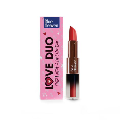 Buy Blue Heaven Love Duo 2 in1 Dual Sided Lipstick for women | Non Transfer| Hydrating and Long Lasting Upto 12 hrs | Soft Matte Finish formula - 14 |1.5 ml + 4 gm-Purplle