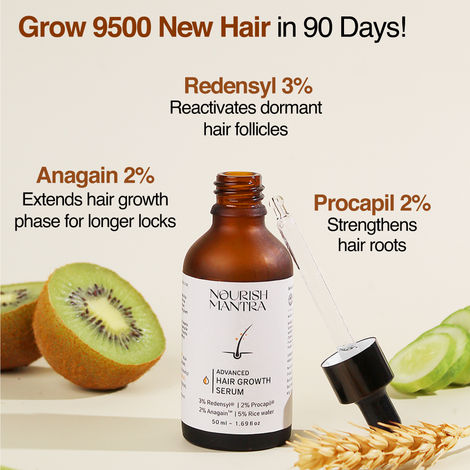 Buy Nourish Mantra Advanced Hair Growth Serum with Redensyl & Rice Water for Hair Regrowth - 50ml-Purplle