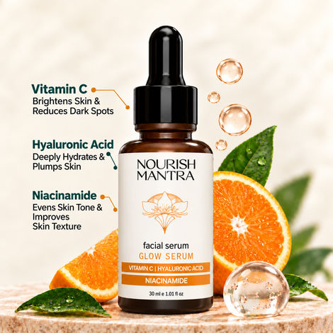 Buy Nourish Mantra Vitamin C Serum with Hyaluronic Acid & Niacinamide for Glowing Skin | 30 ml-Purplle