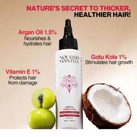 Buy Nourish Mantra Cosmic Sutra Hair Oil with Gotukola for Hairfall Control and Stress Relief - 100ml-Purplle
