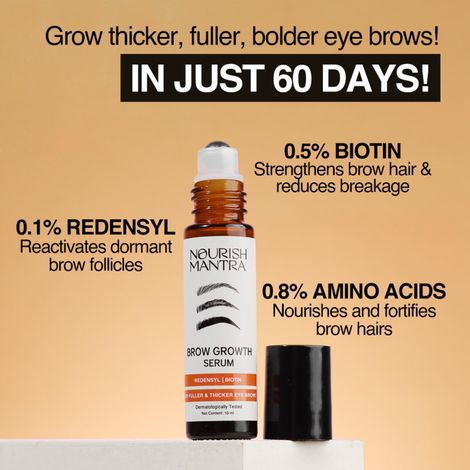 Buy Nourish Mantra Brow Growth Serum with Biotin & Peptides for Thicker and Fuller Brows -10ml-Purplle