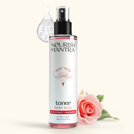 Buy Nourish Mantra Dewy Rose Toner with Niacinamide & Vitamin B5 to Calm Inflamed Skin -150 ml-Purplle