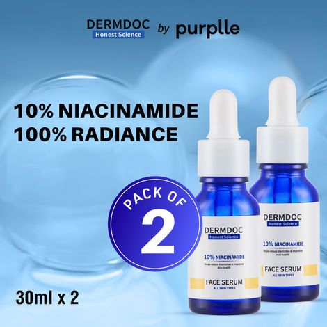 Buy DERMDOC By Purplle NiaGlow Care Kit (30ml) Pack of 2 | 10% Niacinamide Face Serum | Skin Brightening I Niacinamide for Oily Skin-Purplle