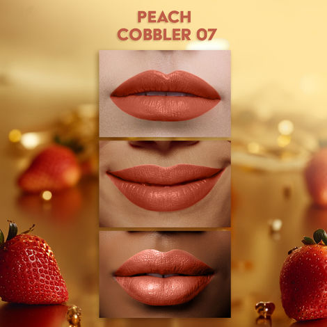 FACES CANADA Comfy Matte Velvet Touch Lipstick - Peach Cobbler 07, 4.2g |  Velvety Matte Finish | 8HR Longstay | Intense Colour | Hydrating Lips |  Smooth Application | Foodproof & Crackproof